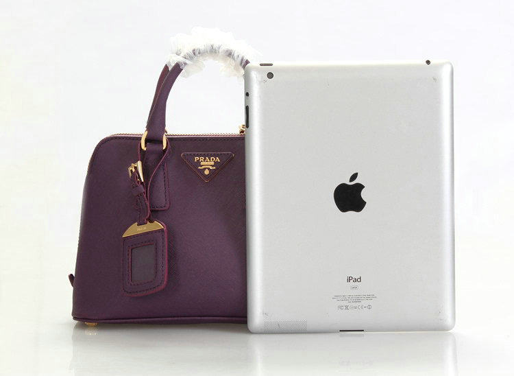 2014 Prada Saffiano Leather Small Two Handle Bag BL0838 purple for sale